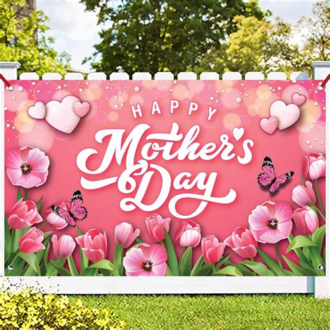 Amazon.com: KatchOn, Happy Mothers Day Banner - XtraLarge, 72x44 Inch | Mothers Day Decorations ...