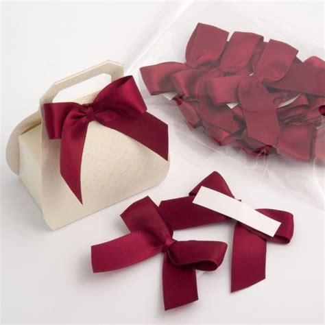 Rose Gold – 5cm Satin Ribbon Bow – (Self Adhesive) – 12 Pack – Italian Options