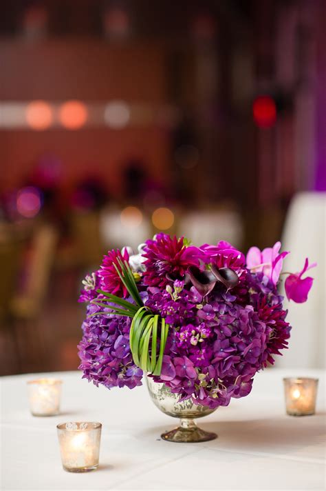 Purple Hydrangea Centerpieces