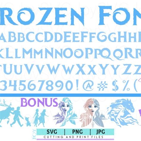 Frozen Font SVG Png Frozen 2 Alphabet Frozen Party Svg - Etsy