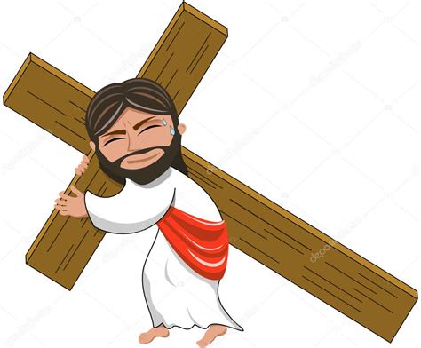 Suffering Jesus carrying Heavy Cross Isolated Stock Vector Image by ©canbedone #113195738