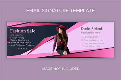 Premium Vector | Fashion women gradient email signature template