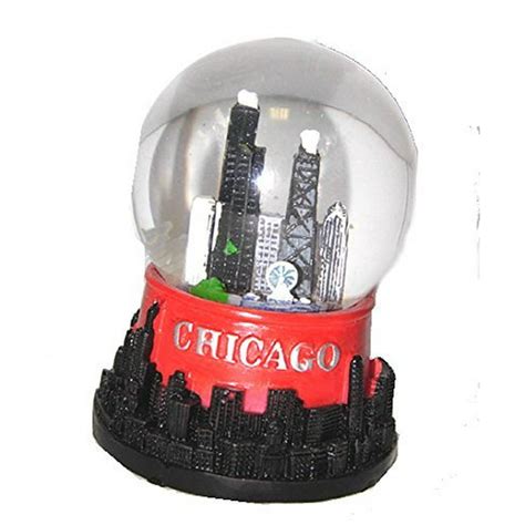 Chicago Snow Globe - 45MM Chicago Red Snow Globe, Chicago Souvenir Snow ...