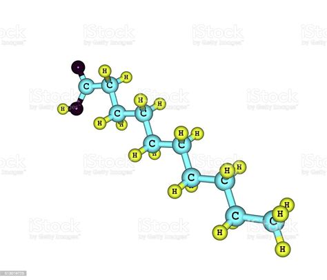 Decanoic Acid Molecule Isolated On White Stock Photo - Download Image Now - Atom, Bacterium ...