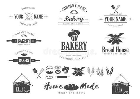 Set of Bakery Shop Logo, Badges, Icons Stock Vector - Illustration of ...