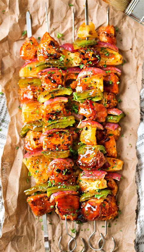 Grilled BBQ Chicken Kabobs - The Chunky Chef