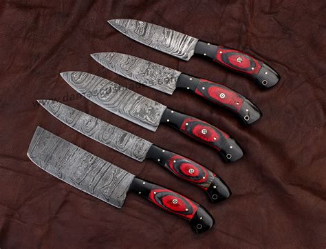 Sharp Edge Kitchen Knives Set | Hand Forged Damascus Steel