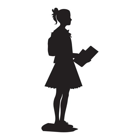 A Girl Reading book vector silhouette illustration. 24790084 Vector Art at Vecteezy