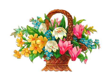 Basket Of Flowers Clip Art - ClipArt Best