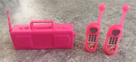 Vintage 1990s Barbie Doll 2 Pink Cordless Phones & Boombox Accessories FREE SHIP | eBay