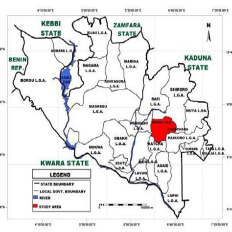 Figure1. Showing map of Niger State and the study area indicated with ...