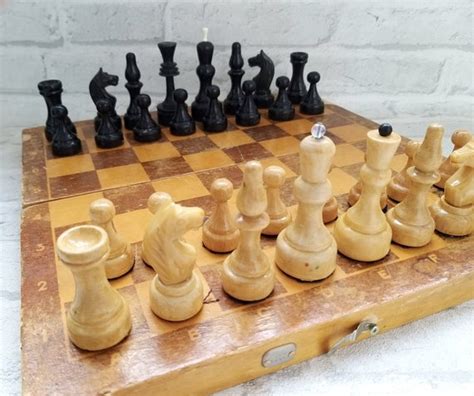 RETRO Wood Chess Vintage Chess Set Chess Pieces Chess Pieces - Etsy