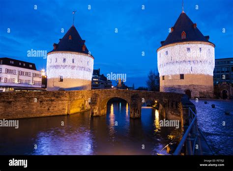 Broel Towers Bridge in Kortrijk Stock Photo - Alamy