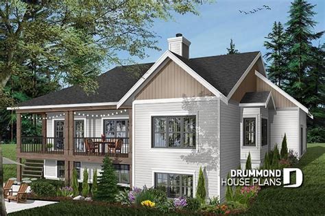 Modern Farmhouse Plan w/ Walkout Basement | Drummond House Plans