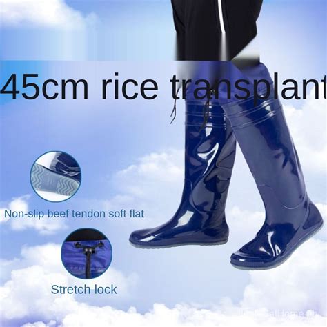 COD New under the Field Rain Shoes Farm Boots Transplanting Planting Plough Rain Boots Men and ...