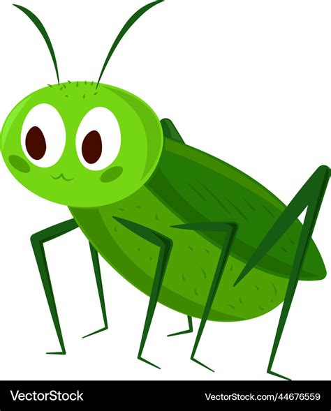 Cricket insect cartoon Royalty Free Vector Image