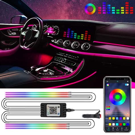 Car LED Interior Strip Light, 16 Million Colors In With 236 Inches Fiber Optic, Multicolor RGB ...