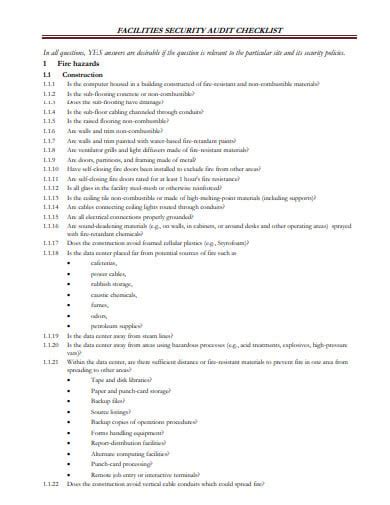 7+ Physical Security Audit Checklist Templates in Doc | PDF | Free ...