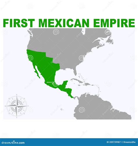 Vector Map of the First Mexican Empire Stock Vector - Illustration of flag, render: 209739987