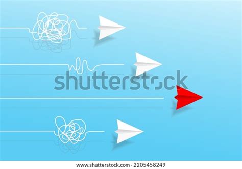 Competition Paper Planes Doodle Line Concept Stock Vector (Royalty Free ...