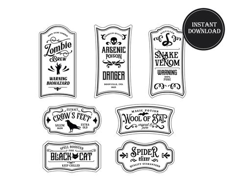 Halloween Potion Bottle Labels Svg Vintage Halloween Svg - Etsy