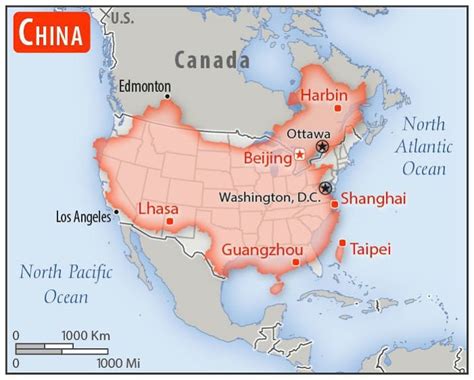 Size comparison of China and the USA : r/Maps