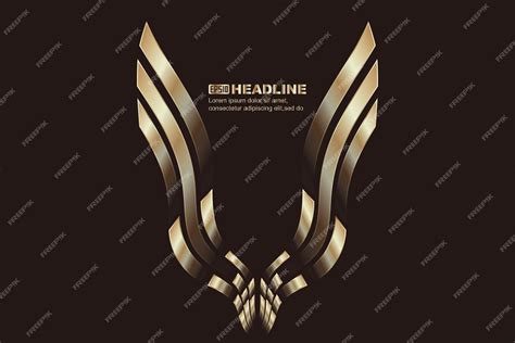 Premium Vector | A gold Logo abstract vector graphic on a black background