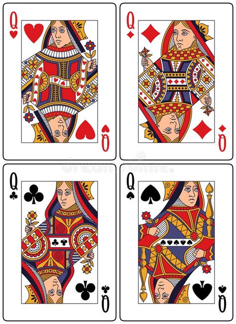 Playing Cards - Queens. Set of four colored queens (hearts, diamonds, clubs and , #Sponsored ...