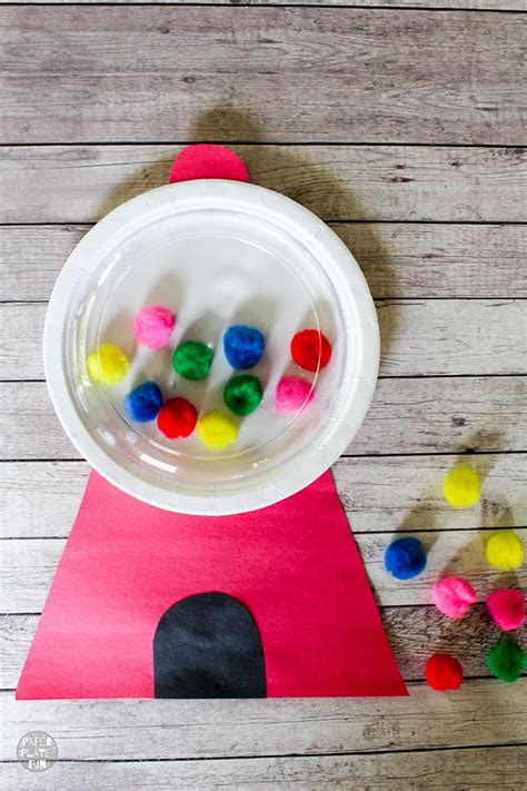 Paper Plate Gumball Machine Kids Craft - Paper Plate Fun