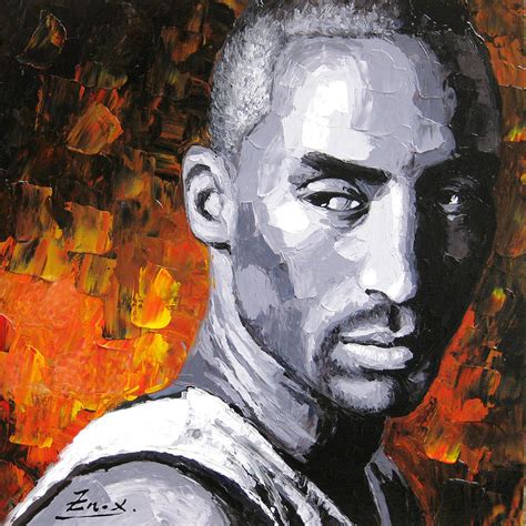 Original palette knife painting Kobe Bryant Painting by Enxu Zhou