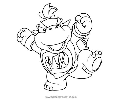 Prince Bowser Jr Koopalings Coloring Page for Kids - Free Koopalings ...