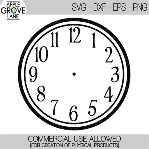 Clock Face Svg Clock Numbers Svg Svg Clock Template | Etsy