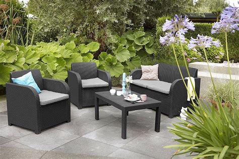 Keter Carolina Outdoor 4 Seater Rattan Lounge Table Garden Furniture Set | in Gateshead, Tyne ...