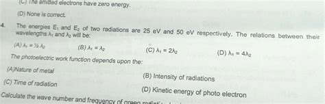 The photoelectric work function depends upon the: | Filo