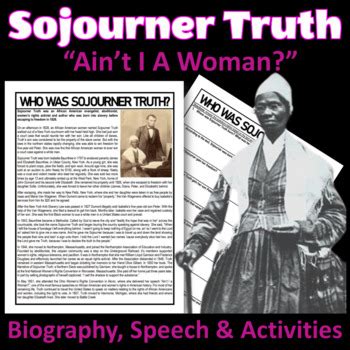 Sojourner Truth | "Ain't I a Woman" | Biography, Speech Analysis and ...