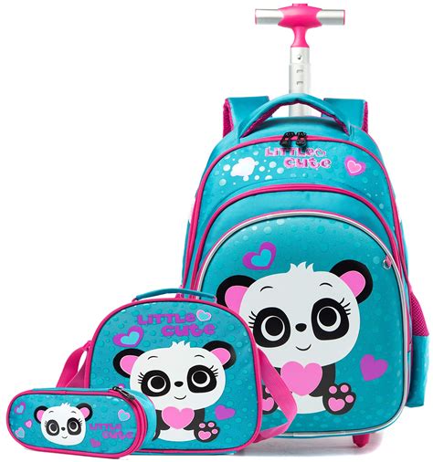 Buy Girls Boys Rolling Backpacks Kids Backpack with Wheels for School Bags Luggage Online at ...