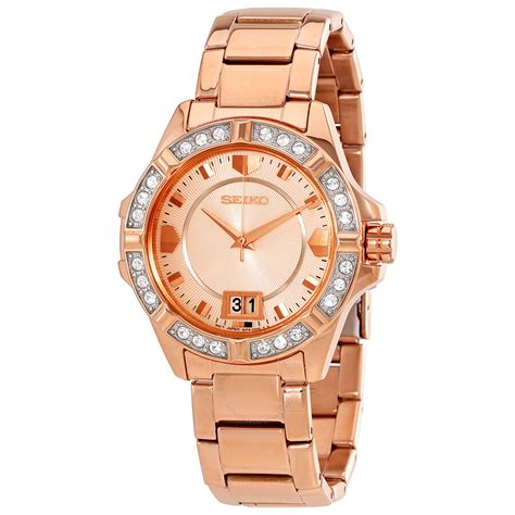 Seiko Rose Gold-tone Stainless Steel Ladies Watch SUR802 - Seiko ...