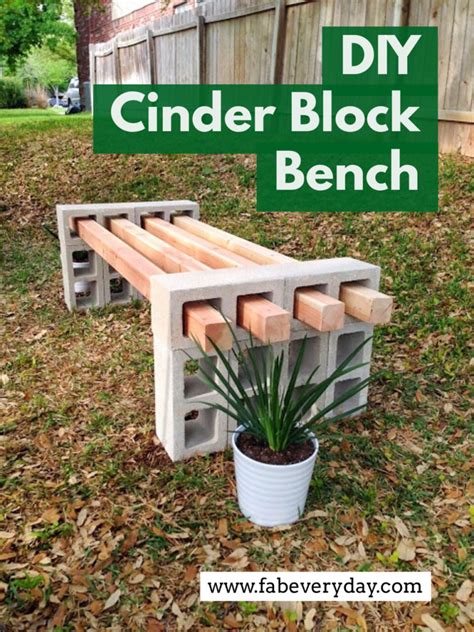 DIY Cinder Block Bench - Fab Everyday