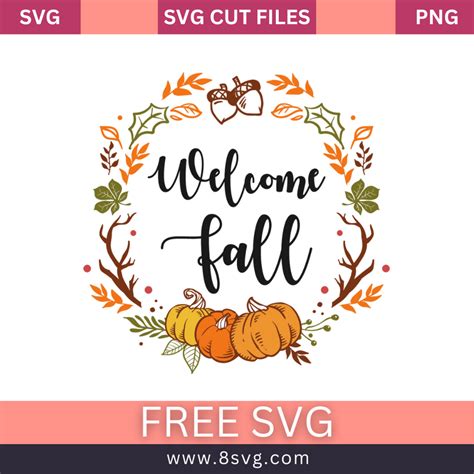 Welcome Fall Svg Free Cut File For Cricut – RNOSA LTD | 8SVG