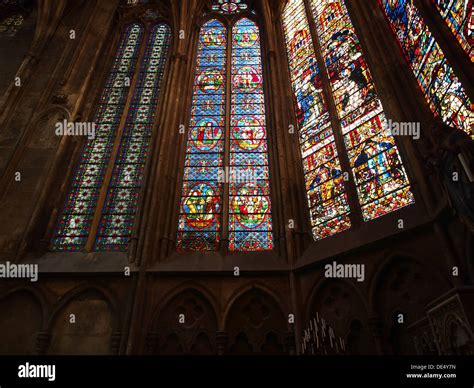 Stained glass windows of the Metz Cathedral Stock Photo - Alamy