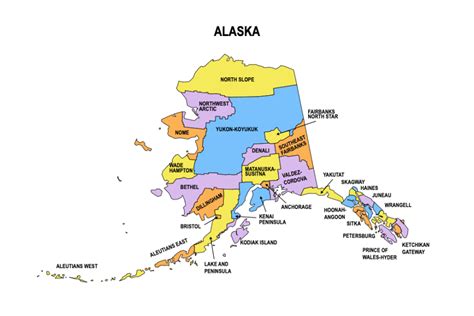 Alaska County Map: Editable & Printable State County Maps