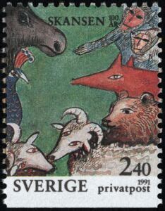 Stamp: Animals, Skansen Zoo (Sweden(Rebate stamps - Centenary of Skansen Park, Stockholm) Mi:SE ...