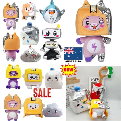 Cute Lankybox Plush Toys Cartoon LankyBot Robot Doll With LED Light ...