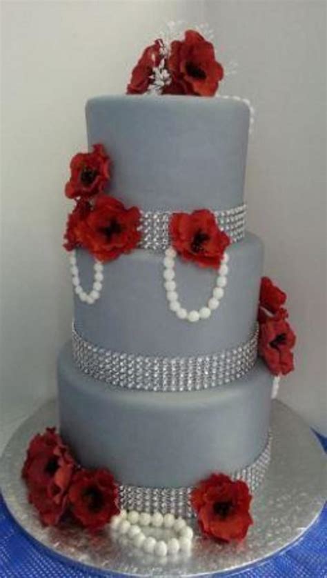 3 Tier All Double Barrel Chocolate Cakes Covered With Greysilver Fondant Decorated With Fondant ...