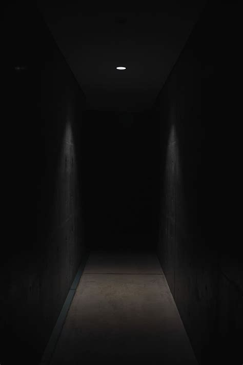 dark, pathway, lit, small, light fixture, black, wall paint room, night | Piqsels