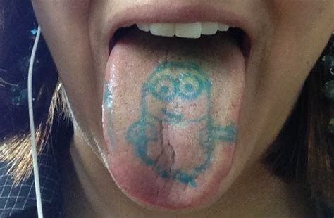 Despicable Me minion tongue tattoos!! Thank you, fruit roll ups!! | Movies & Entertainment ...