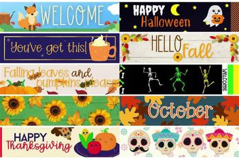 Fall autumn Google Classroom animated headers banners (includes Halloween)