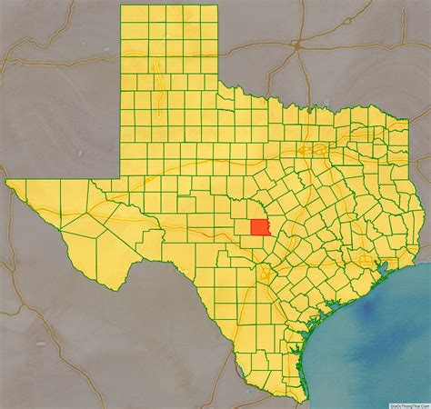 Map of Llano County, Texas - Địa Ốc Thông Thái