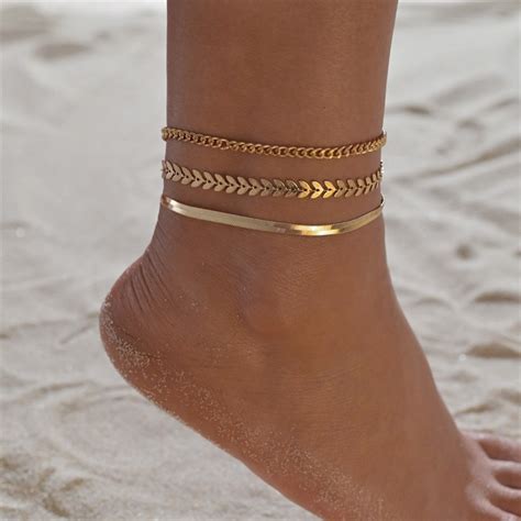 Simple Chain Anklets for Women