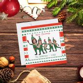Funny Elf Family of Five Photo Red Green Christmas Wrapping Paper | Zazzle